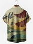 Men's Ocean Coconut Print Anti-Wrinkle Moisture Wicking Fabric Fashion Hawaiian Lapel Short Sleeve Shirt