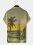 Men's Ocean Mermaid Print Anti-Wrinkle Moisture Wicking Fabric Fashion Hawaiian Lapel Short Sleeve Shirts