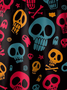 Men's Halloween Skull Print Casual Breathable Short Sleeve Shirt