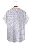 Cotton Linen Style Halloween Spider Web Print Men's Cotton Linen Short Sleeve Shirt