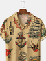 Mens Hawaiian Sailing Print Camp Collar Loose Short Sleeve Funky Hawaiian Shirts