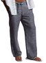 Men Plain Summer Linen Household Loose Straight pants Cotton H-Line Regular Casual Pants