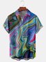 Men's Casual Gradient Print Front Button Soft Breathable Chest Pocket Casual Hawaiian Shirt
