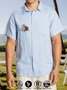 Printed cotton and linen style coconut comfortable linen Shirt with short sleeves