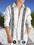 Cotton and linen style stripe printed comfortable flax long sleeve shirts