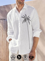 Printed cotton and linen style coconut comfortable hemp long sleeve Shirt