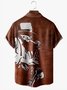 Men's Music Print Casual Short Sleeve Hawaiian Shirt with Chest Pocket