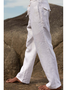 Cotton linen style American linen casual pants