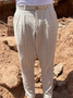Men's Cotton Linen Striped Casual Trousers