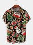 Mens Christmas Events Print Front Buttons Soft Breathable Chest Pocket Casual Hawaiian Shirt