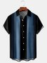 Big Size Gradient Color Short Sleeve Bowling Shirt