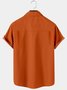 Big Size Pumpkin Chest Pocket Short Sleeve Bowling Shirt