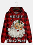 Ugly Plaid Santa Claus Hoodie Sweatshirt
