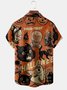 Big Size Black Cat Chest Pocket Short Sleeve Hawaiian Shirt