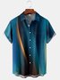 3D Line Chest Pocket Short Sleeve Hawaiian Shirt