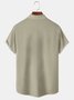 Geometric Contrast Chest Pocket Short Sleeve Bowling Shirt