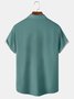 Gradient Coconut Tree Chest Pocket Short Sleeve Shirt
