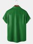 St Patricks Day Shamrock Chest Pocket Short Sleeve Bowling Shirt