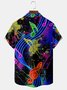 Music Note Chest Pocket Short Sleeve Shirt