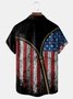 American Flag Chest Pocket Short Sleeve Casual Shirt