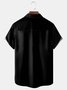 Ombre Black Gold Geometric Chest Pocket Short Sleeve Bowling Shirt