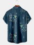 Big Size Geometric Cocktail Chest Pocket Short Sleeve Shirt