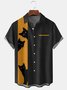 Big Size Cat Chest Pocket Short Sleeve Bowling Shirt