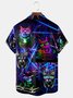 Music Cat Chest Pocket Short Sleeve Shirt
