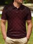 3D Gradient Abstract Geometric Button Short Sleeve Polo Shirt