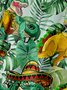 Dinosaur Cinco De Mayo Chest Pocket Short Sleeve Hawaiian Shirt