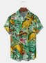 Dinosaur Cinco De Mayo Chest Pocket Short Sleeve Hawaiian Shirt