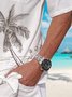 Coconut Tree Chest Pocket Short Sleeve Resort Shirt