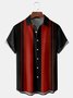 Shirts For Father Gradient Color Chest Pocket Short Sleeve Bowling Shirt