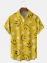 Floral Smile Chest Pocket Short Sleeve Hawaiian Shirt