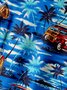 Vintage Car Coconut Tree Chest Pocket Short Sleeve Hawaiian Shirt