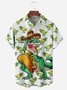 Cinco de Mayo Creative Dinosaur Chest Pocket Short Sleeve Casual Shirt