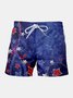 Independence Day Flag Drawstring Beach Shorts