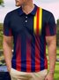 Gradient Polka Dot Geometric Button Short Sleeve Golf Polo Shirt