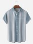 Striped Chest Pocket Short Sleeve Bowling Shirt