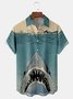 Japanese Ukiyo-e Shark Chest Pocket Short Sleeve Hawaiian Shirt