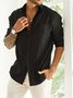 Big Size Cotton Chest Pocket Long Sleeve Shirt