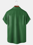 Big Size St. Patrick's Day Shamrock Chest Pocket Short Sleeve Bowling Shirt