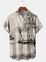 Big Size Coconut Tree Chest Pocket Short Sleeve Hawaiian Shirt