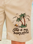 Coconut Tree Print Vacation Bermuda