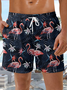 Flamingo Drawstring Beach Shorts