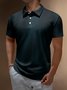 Ombre 3D Abstract Geometric Button Short Sleeve Polo Shirt