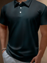 Ombre 3D Abstract Geometric Button Short Sleeve Polo Shirt