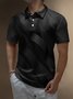 Ombre 3D Geometric Button Short Sleeve Polo Shirt