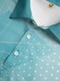 3D Gradient Polka Dot Button Short Sleeve Polo Shirt