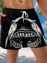 Great White Shark Drawstring Beach Shorts